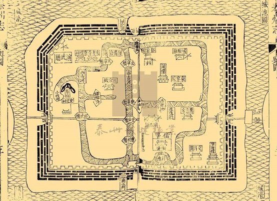 城池图清雍正选自清《(雍正)泰州志》志藏泰州市图书馆.png