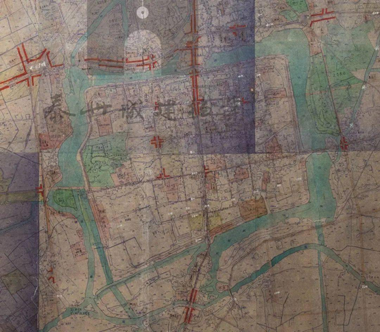 泰州市城市规划示意图,1960年代,截取城池部分,现藏于泰州市城建档案馆.png