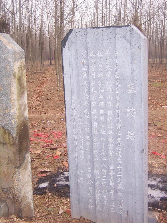 迁赣榆始祖55代仲哲子明公墓碑