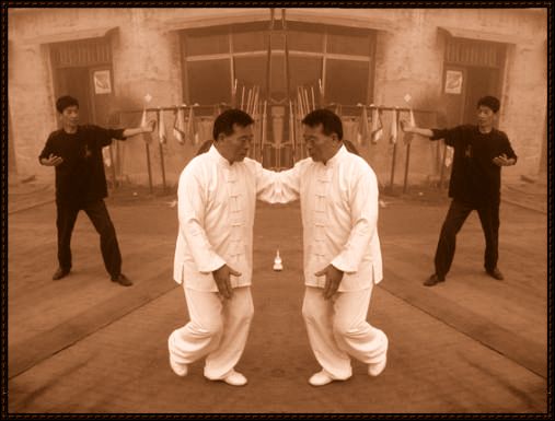 编发仲家浅试学武艺图